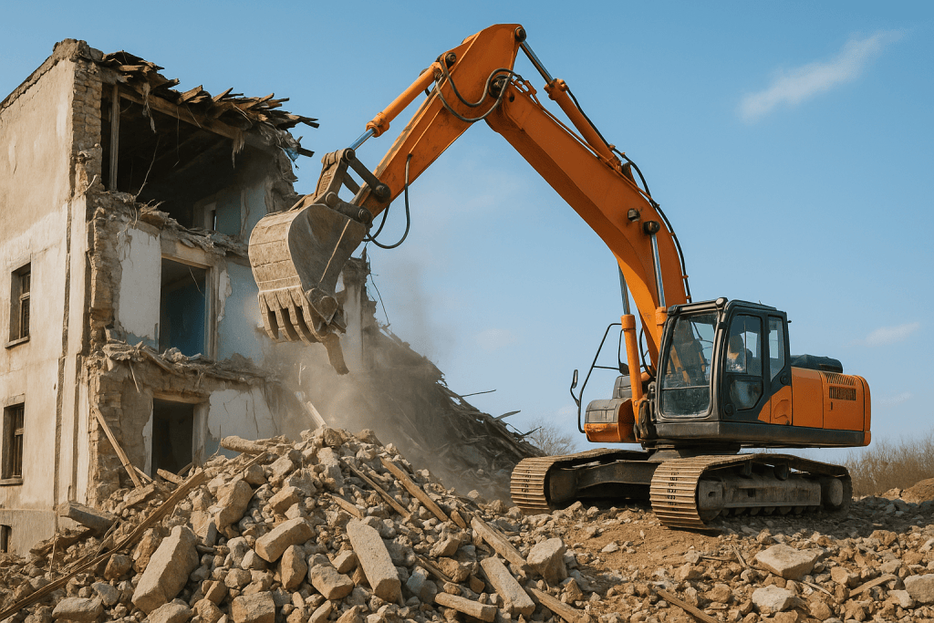 Abbrucharbeiten in Heimsheim